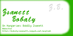 zsanett bobaly business card